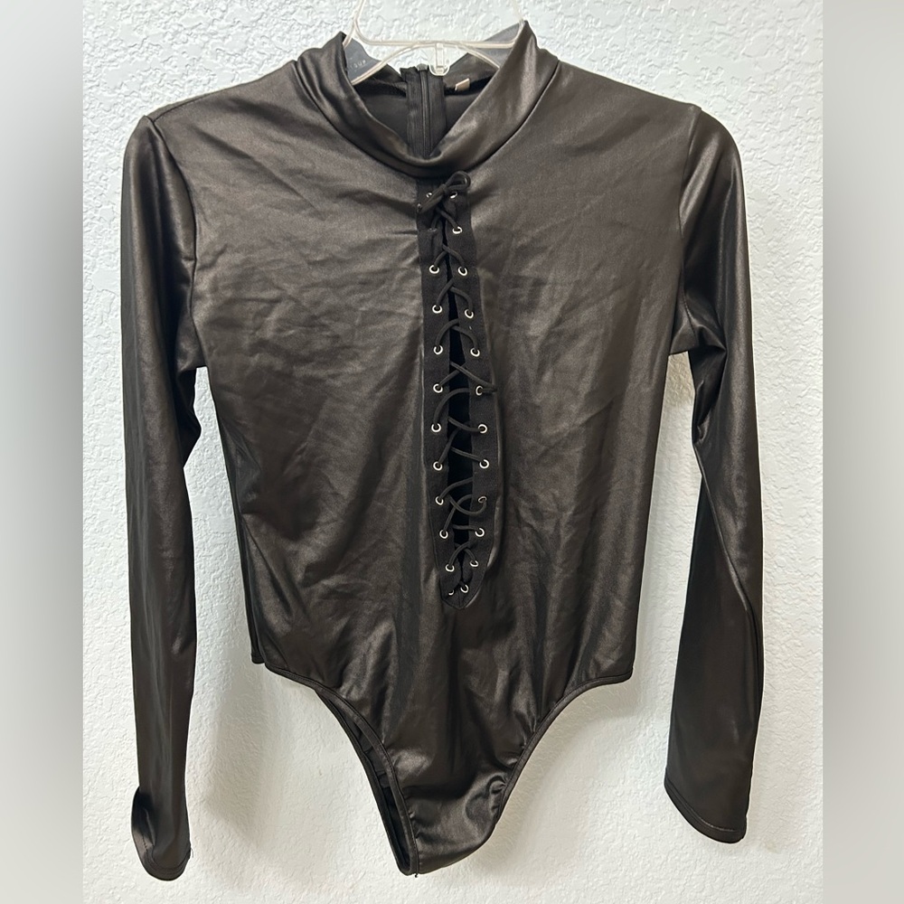 Unbranded New Without Tags Sleek Sexy Black Bodysuit, Size XL